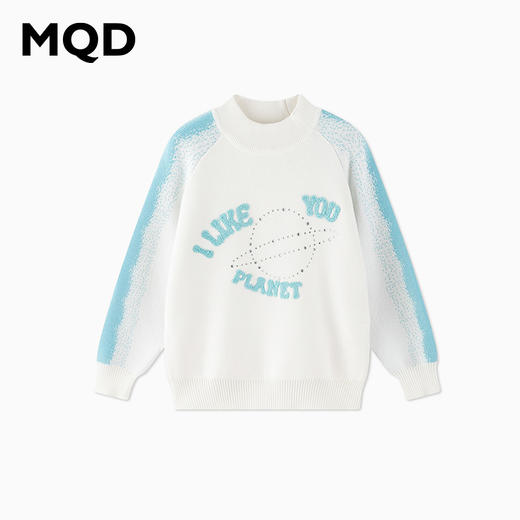 【秒】【冬款清仓】【MQD】女童冬季梦幻图案绣花半高领针织衫毛衣 商品图3