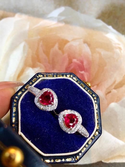 1.2ct刻面红宝石耳扣耳钉 商品图2