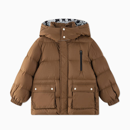 【秒1】【MQD】男童柔软舒适冬季满版拼接撞色连帽羽绒服 商品图8