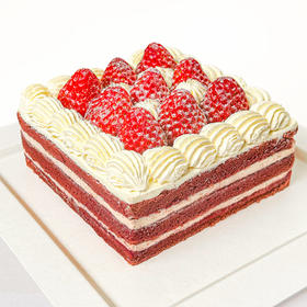「鲜草莓」红丝绒奶油蛋糕
