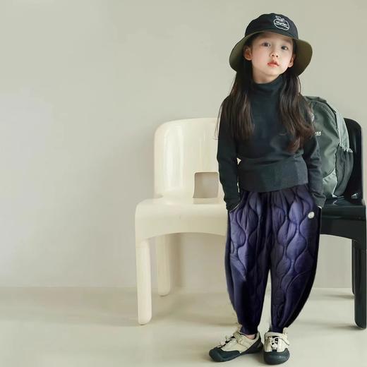 儿童户外防风防水防油污拼接奥粒绒+内里复合羊羔绒束口保暖裤 商品图0