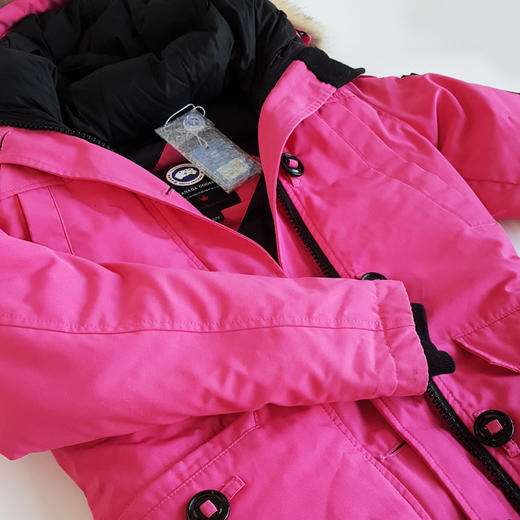 【95新】Canada Goose加拿大鹅2530L玫红色Montebello派克大衣连帽羽绒服女士现售价：2700！151224NJS12 商品图3