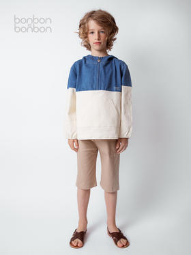 牛仔拼接冲锋衣外套