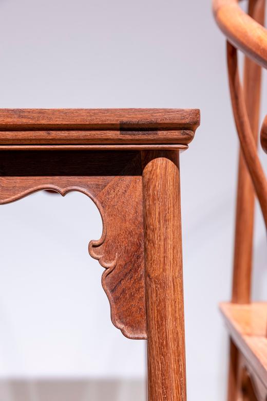 红桥红  家具严选  缅甸花梨（大果紫檀）【国博 团花圈椅 三件套】 商品图5