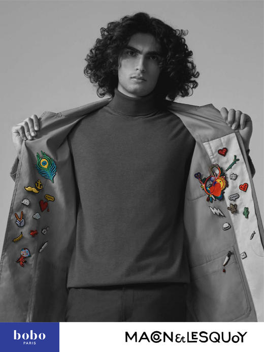 Macon&Lesquoy 原创设计 扇贝珍珠 海洋系列 M&L刺绣手工饰品胸针 商品图1