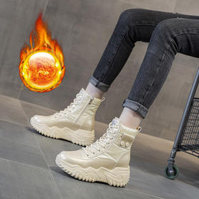 内增高真皮保厚底暖短靴加绒雪地靴AM508