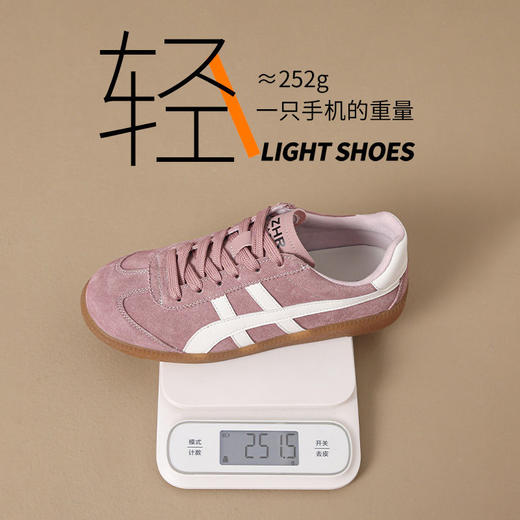 ZHR则则真皮德训鞋女2024新款复古百搭休闲运动鞋女超软平底女鞋 商品图5