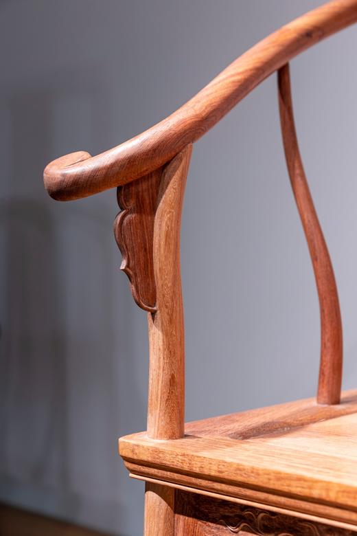 红桥红  家具严选  缅甸花梨（大果紫檀）【国博 团花圈椅 三件套】 商品图4