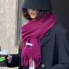 澳洲100%纯羊毛围巾 百搭秋冬围脖 加厚保暖披肩 简约流苏 围巾 商品缩略图6