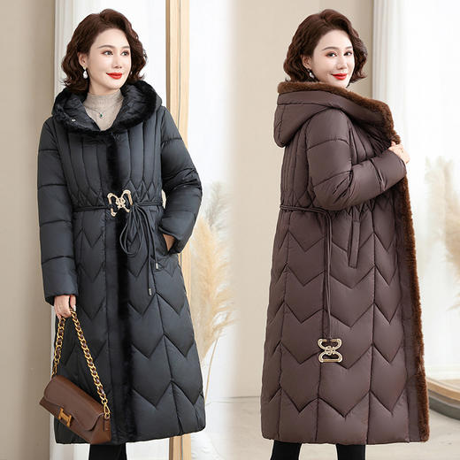 TZW-50岁中老年女装秋冬羽绒棉服洋气新款中年妈妈冬装外套中长款棉袄 商品图2