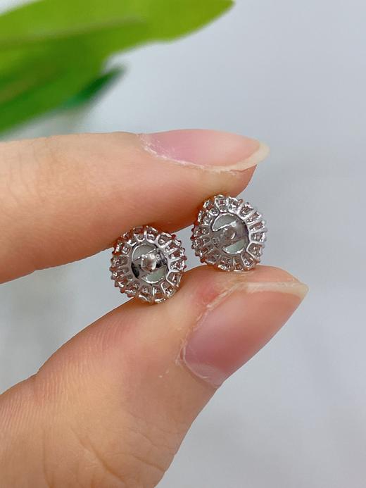 蛋面翡翠耳钉 商品图2