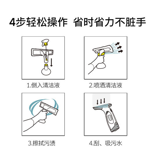 【尊享礼卡兑换】KARCHER 无线擦窗机 镜面清洁机刮吸一体WV5 WV5-35分钟续航 商品图6