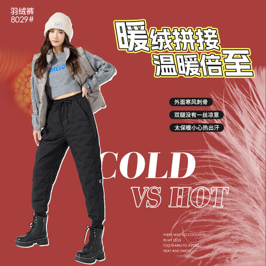 【靠谱国货老牌 高克重充绒量】雪中飞防风防泼防污90白鸭绒羽绒裤 商品图2