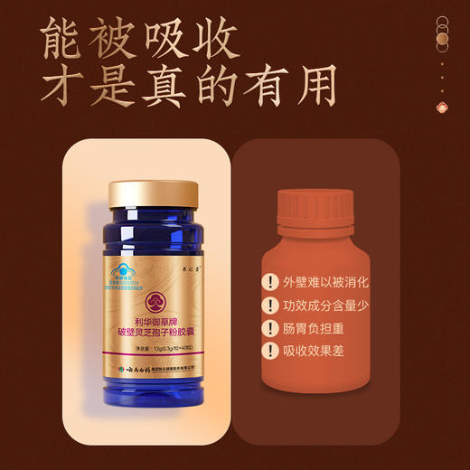 【官方正品】云南白药千草堂养之素破壁灵芝孢子粉胶囊0.3g*40粒增强免疫力破壁好吸收 商品图3
