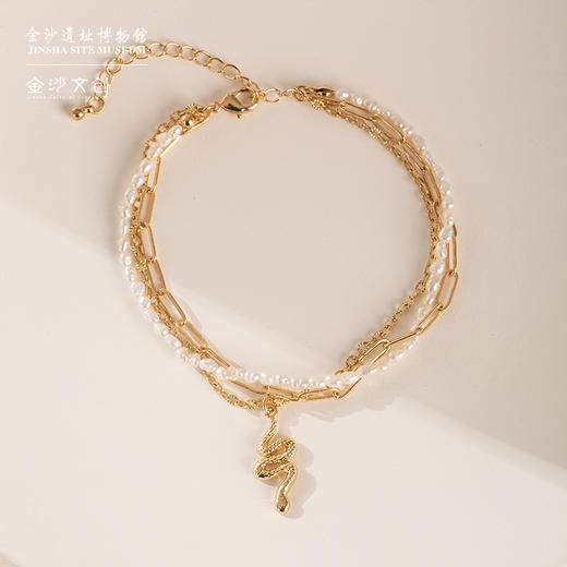 【金蛇项链】金沙遗址商周石蛇星宿系列翼蛇项链天然珍珠小众高级文创礼物 商品图5
