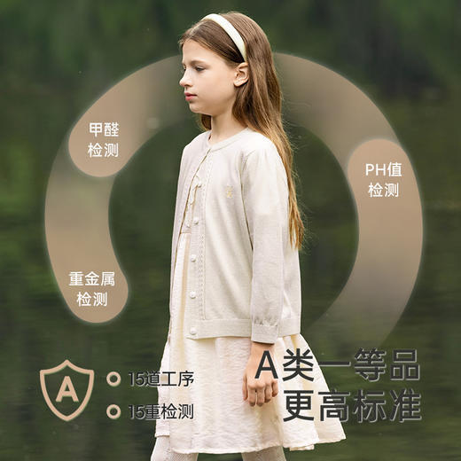 【商场同款】英氏儿童毛衣春夏长袖女童开衫外套2025新款毛织外套 商品图2