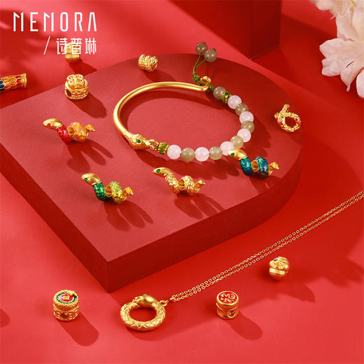 灵蛇献瑞 金蛇衔财 足金蛇镯国潮中国风黄金生肖蛇镯子女士礼物MEMORA诗普琳HB346601 商品图5