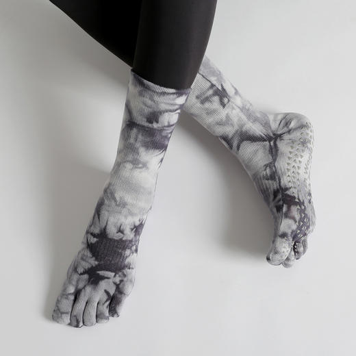 【5双起批，10双以上包邮】源头工厂新品上市扎染渐变潮流小腿瑜伽袜防滑普拉提跳操跑步健身 商品图8