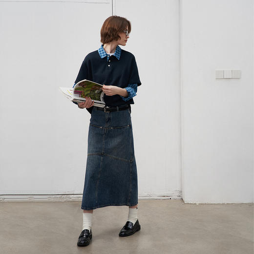 714street假两件长袖POLO衬衫男2025春季新款高级感休闲宽松衬衣 商品图4