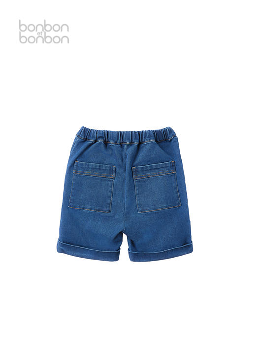 翻折边大口袋丹宁短裤 商品图1