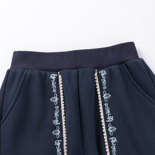 【秒】【冬款清仓】【MQD】女童冬季复古国风休闲绒感针织长裤 商品图3