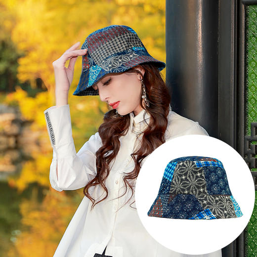 百家韵拼接布帽 |现货加急发 商品图0