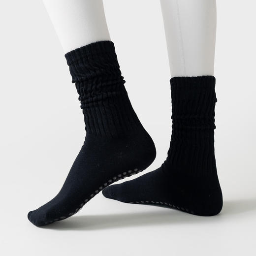 【5双起批，10双以上包邮】新品春秋短筒瑜伽袜子专业防滑普拉提女士堆堆袜纯色运动袜跑步袜 商品图3