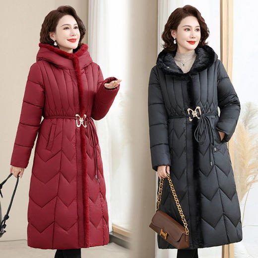 TZW-50岁中老年女装秋冬羽绒棉服洋气新款中年妈妈冬装外套中长款棉袄 商品图1