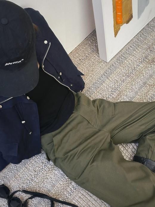 顺丰包邮35125洛诗琳新款纯棉斜纹纱军绿色工装休闲裤女851 商品图1