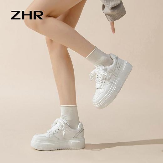 ZHR则则增高厚底小白鞋女2024春季新款学生休闲透气百搭厚底女鞋 商品图9