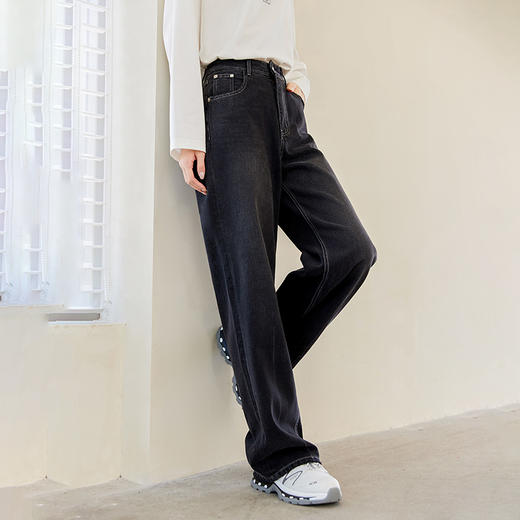 IC 优雅气质工艺高级极简牛仔裤女新款秋季通勤休闲百搭裤子 商品图2