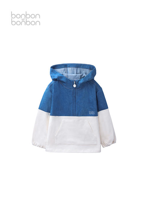 牛仔拼接冲锋衣外套 商品图1