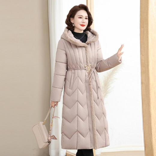 TZW-50岁中老年女装秋冬羽绒棉服洋气新款中年妈妈冬装外套中长款棉袄 商品图7