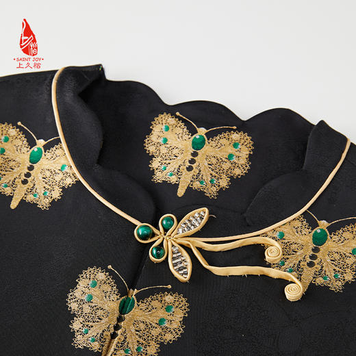 SAINTJOY/上久楷 女式宋锦外套 中式上衣 中国风 复古黑金蝴蝶 CY1024207014 商品图2