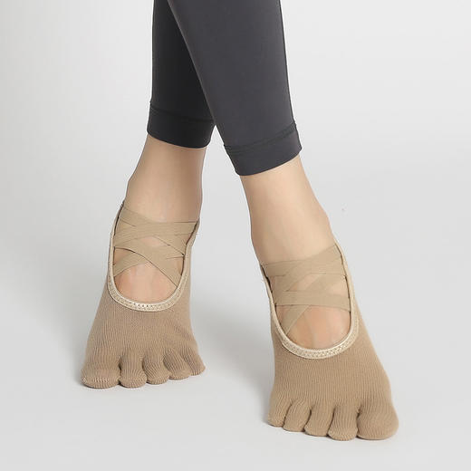 【5双起批，10双以上包邮】现货专业瑜伽袜点胶防滑运动露脚背袜地板普拉提透气运动瑜伽袜子 商品图1