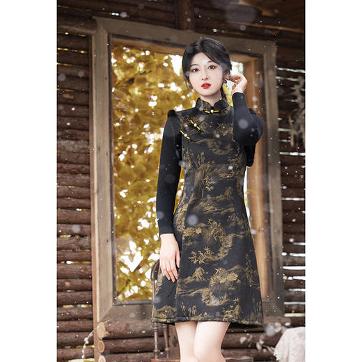 新中式旗袍马甲，中国风外搭改良新年拜年服ZQX-6027 商品图0