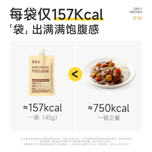 麦谷村爆料超模代餐奶昔粉蛋白代餐饱腹食品营养主食轻食代餐粉  45g/袋 商品图6