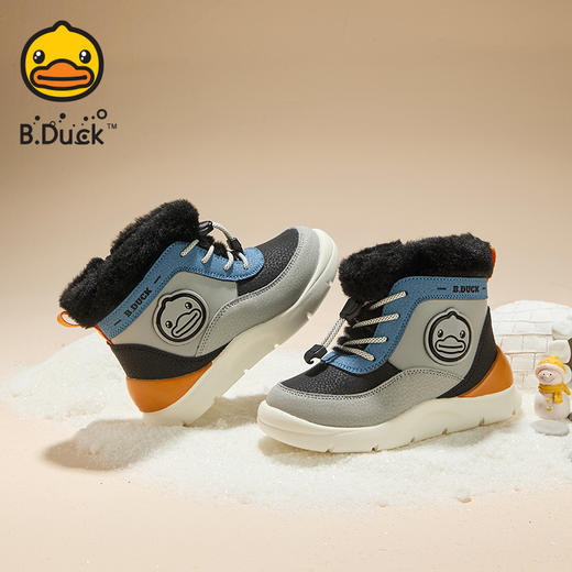 B.DUCK小黄鸭童鞋冬季男女童棉靴23-30 B5586873 商品图1