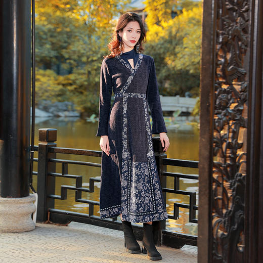 【中式风】花间酒长袖改良马面连衣裙 | 现货加急发 商品图1