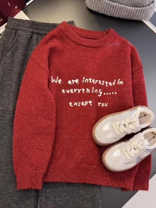 🐍年力荐新年红❗️新年鸿运当头🧨【新年鸿运当头 】小懒熊◾年味儿红毛衣🧡实物颜色是很正很正的红色🧨🧨新年入手的好物 商品图2