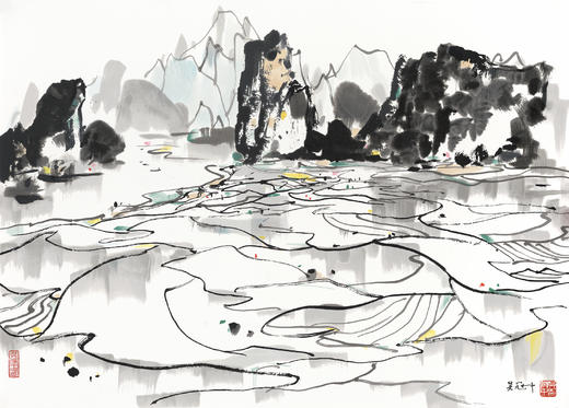 吴冠中|《桂林水田》—— 丝网版（盖章） 商品图0