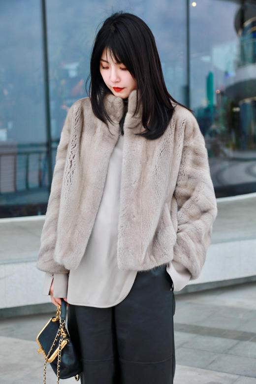 MAISON COVET 复古立领水貂皮草外套 商品图6