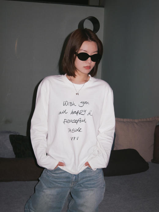 顺丰包邮33722洛诗琳新款韩系休闲字母印花长袖T恤，宽松慵懒风，三季可穿695 商品图2