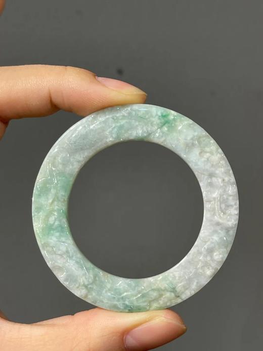 白底青翡翠雕螭龙纹吊坠环，顺丰包邮 商品图2