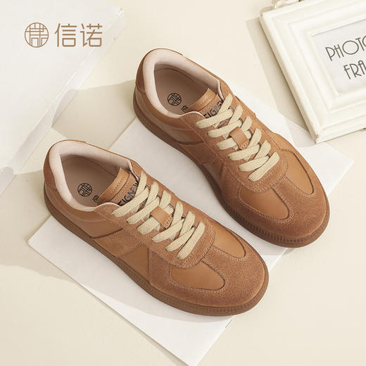 信诺舒适软底德训鞋2024年新款春季复古休闲鞋女士小白鞋运动板鞋X4C211711 商品图2