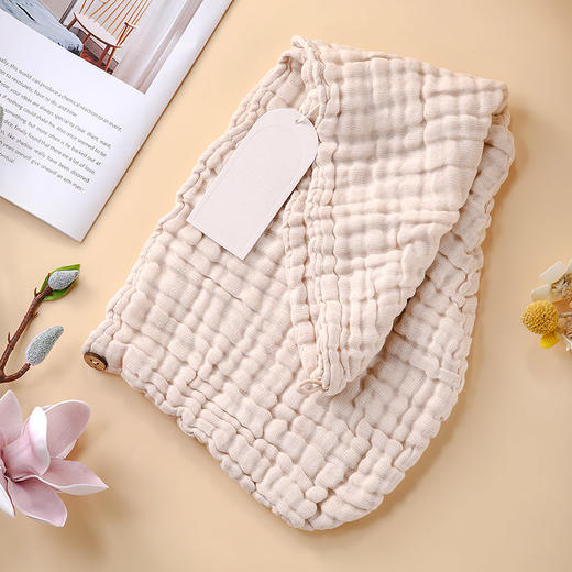 干发帽/干发巾 天然彩棉 全棉A类 快速吸水 不伤发 不掉毛 6层40支精梳 柔软蓬松 亲肤透气 素咖云超母婴棉品 敦煌天然有机彩棉织造 安全舒适健康 商品图2