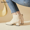 【达芙妮】粗跟方头切尔西短靴 422204501 商品缩略图3