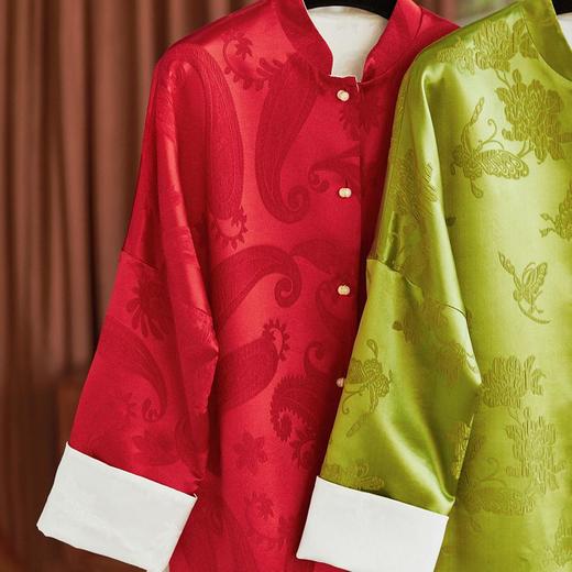 【高货wl】全新升级【铂金会员487/天猫659/差价172】(03600) 洛诗琳时髦新中式女轻国风外套提花真丝冠乐绉双面穿棉服 商品图2