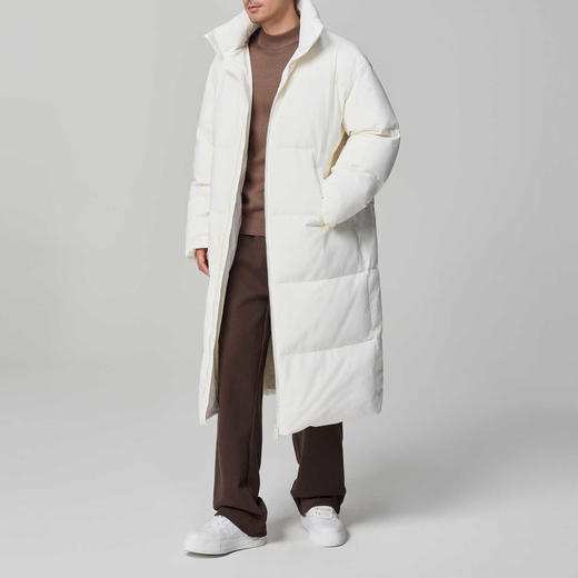 墨麦客男装纯色中长款立领羽绒服男士2024冬季新款鸭绒加厚外套男 商品图1