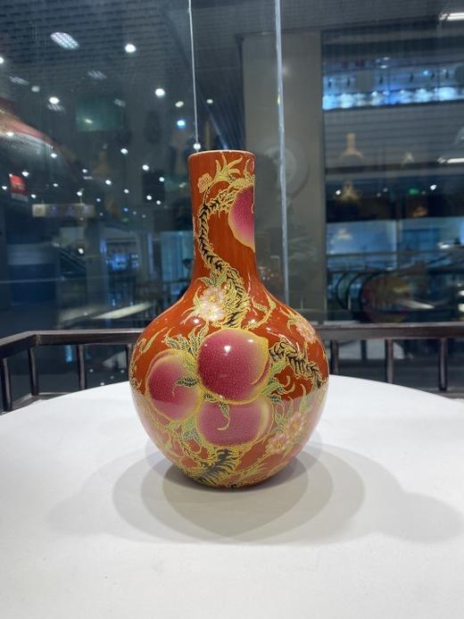 珊瑚红九桃五福天球 商品图0